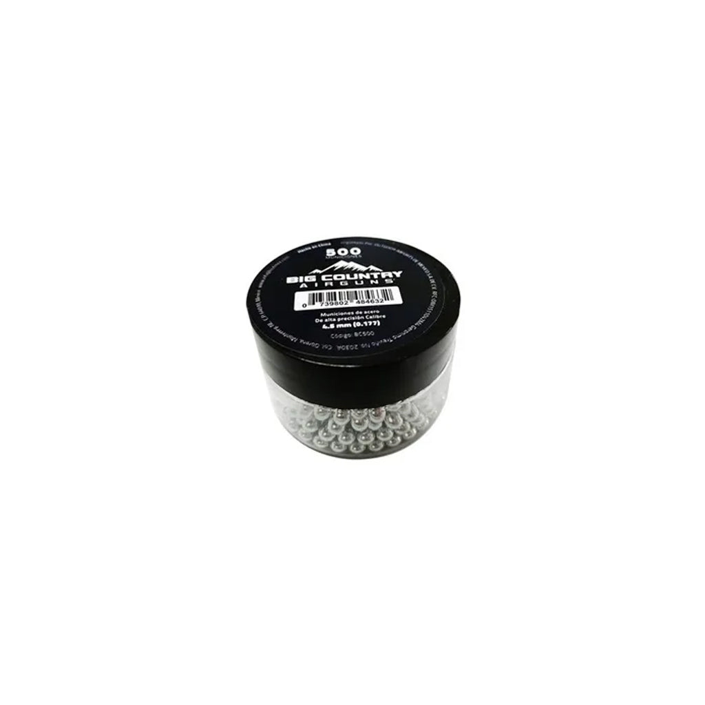 Bote Balines de Acero Big Country Cal. 4.5 mm con 1500 unidades